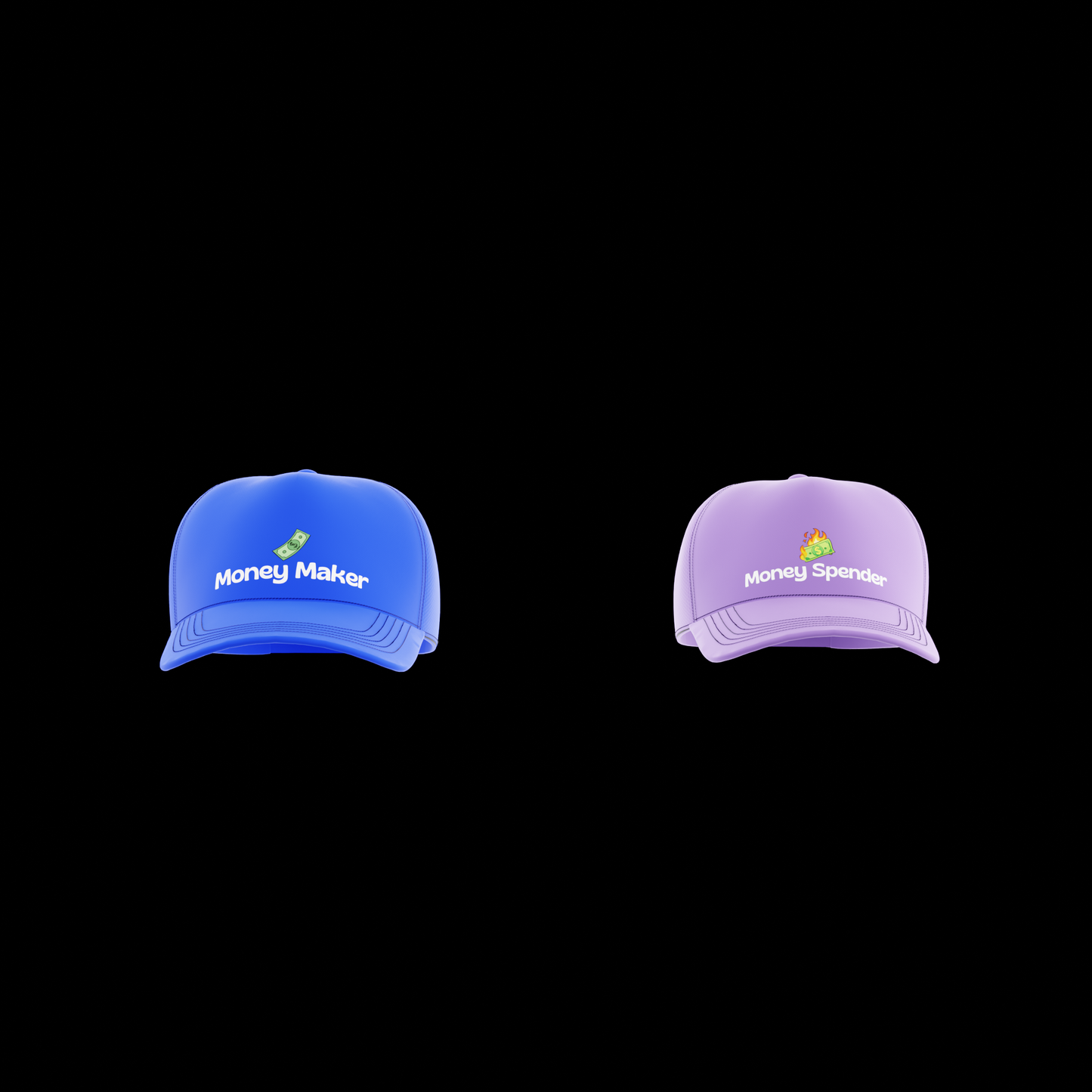 Money Maker & Money Spender - Matching Washed Caps